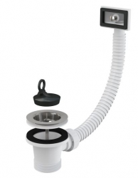 ALCA A331 Výpust dřezová 6/4\" s nerezovou mřížkou Ø70 mm a flexi přepadem