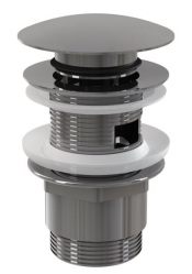 ALCA A390 Výpust umyvadlová CLICK/CLACK 5/4" celokovová s přepadem, velká zátka