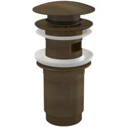 ALCA A392ANTIC Umyvadlová výpusť 5/4\" Clik-Clack, celokovová s přepadem, velká zátka, bronz antic