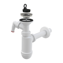 ALCA A410P Sifon umyvadlový Ø32 s přípojkou a nerezovou mřížkou Ø63