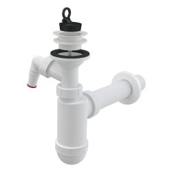 ALCA A42P Sifon umyvadlový Ø40 mm s přípojkou a plastovou mřížkou Ø63 mm