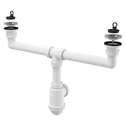 ALCA A449-DN50/40 Sifon pro dvoudřez s nerezovými mřížkami Ø70 mm