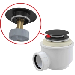 ALCA A465BLACK-50 Vaničkový sifon Ø50 mm, černá mat, DN40