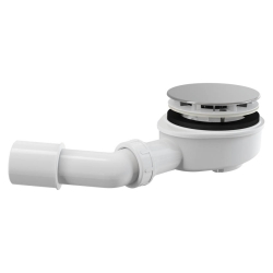 ALCA A492CR Snížený vaničkový sifon 90mm pro silnostěnné vaničky, chrom, DN50