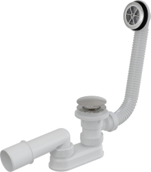 ALCA A503KM Sifon 50mm, Click-Clack, pro hluboké vaničky s přepadem, kov, DN40/50