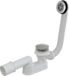 ALCA A506KM Sifon 50mm, Click-Clack, pro hluboké vaničky s přepadem, kov, DN40/50