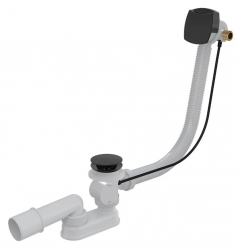 ALCA A564BLACK Sifon vanový automat s napouštěním přepadem, černá mat