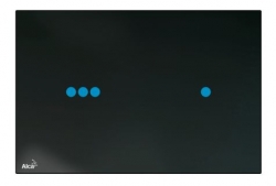 ALCA NIGHT LIGHT-3 Ovládací tlačítko bezdotykové pro předstěnové instalační systémy s podsvícením, sklo-černá