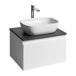 Aqualine ALTAIR II Koupelnová umyvadlová skříňka s deskou 58 cm bílá/antracit břidlice