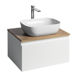 Aqualine ALTAIR II Koupelnová umyvadlová skříňka s deskou 62,5 cm bílá/dub emporio