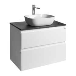 Aqualine ALTAIR II Koupelnová umyvadlová skříňka s deskou 78,5 cm bílá/antracit břidlice