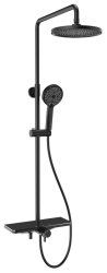 Aqualine ARONA Sprchový sloup s baterií a napouštěním černá mat - SL210B