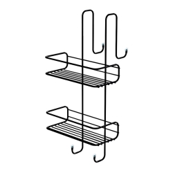 Aqualine CHROM LINE police do sprchy závěsná, 240x490x220 mm, černá mat