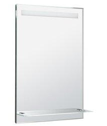 Aqualine LED podsvícené zrcadlo 60x80cm, skleněná polička, kolíbkový vypínač