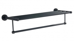 Aqualine SAMBA polička na ručníky s hrazdou, černá