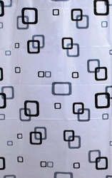 Aqualine Sprchový závěs 180x180 cm, vinyl, bílá/modrá/černá