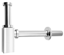 Aqualine Umyvadlový sifon 5/4\", odpad 32 mm, hranatý, chrom