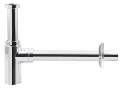 Aqualine Umyvadlový sifon 5/4\", odpad 32 mm, kulatý, chrom