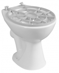 Aqualine Výlevka stojící keramická s roštem 36x54 cm, zadní odpad, bílá - VKS02