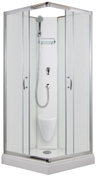 Arttec Sprchový box se sedátkem 87x87x210cm Smaragd New model 2 chinchila