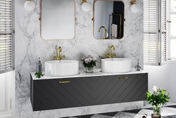 Besco Floo Koupelnová skříňka s deskou pod umyvadlo  80cm černá matná