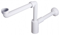 Bruckner CRONO umyvadlový sifon šetřící místo, 5/4\" odpad 32 mm, bílá