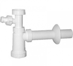 Bruckner Umyvadlový sifon s odbočkou 1\"1/4, odpad 40 mm, bílá - 151.110.0