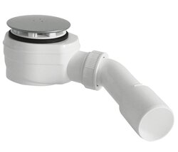 Bruckner Vaničkový sifon nízký průměr 60mm DN40/50 krytka leštěný nerez - 162.640.3