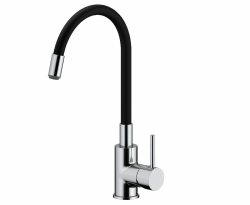 Ceramia S-line Pro Dřezová stojánková baterie se silikonovým ramínkem, černá/chrom - SIKOBSLPRO290C