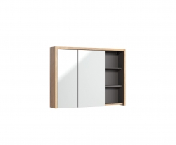 Comad Koupelnová skříňka se zrcadlem Devon 846 2D, 100x75x18 cm, dub Shetland/grafit