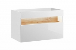 Comad Skříňka pod umyvadlo Bahama White 854, 120x68x46 cm, bílá lesk/dub Wotan