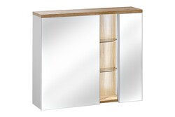Comad Zrcadlová skříňka 80x20x70 cm Bahama White 841, dub/bílá lesk