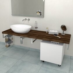 Deska pod umyvadlo 150x50cm, dub tmavý, Sapho AVICE - AV1511