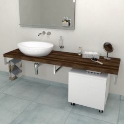 Deska pod umyvadlo 150x50cm, dub tmavý, Sapho AVICE - AV1511