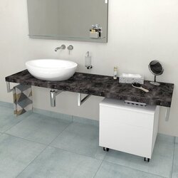 Deska pod umyvadlo 150x50cm Sapho Avice, štípaný kámen