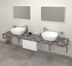 Deska pod umyvadlo 170x50cm Sapho Avice, šedý kámen