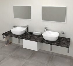 Deska pod umyvadlo 170x50cm Sapho Avice, štípaný kámen