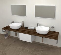 Deska pod umyvadlo 180x50cm, dub tmavý, Sapho AVICE - AV1811