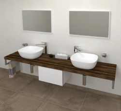 Deska pod umyvadlo 210x50cm, dub tmavý, Sapho AVICE - AV2111