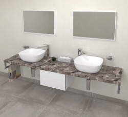 Deska pod umyvadlo 210x50cm Sapho Avice, šedý kámen