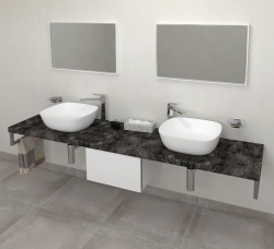 Deska pod umyvadlo 210x50cm Sapho Avice, štípaný kámen