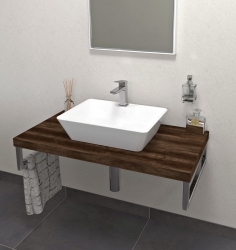 Deska pod umyvadlo 70x50cm, dub tmavý, Sapho AVICE - AV0711