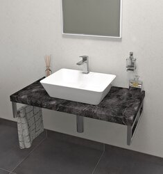 Deska pod umyvadlo 80x50cm Sapho Avice, štípaný kámen
