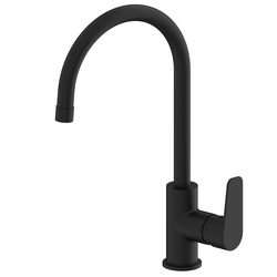 Dřezová baterie SAT Project s otočným ramínkem černá matná SATBSPRO280C