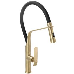 Náhled obrázku: Dřezová stojánková baterie REA CASTOR kartáčované zlato Kuchyňská baterie REA CASTOR - gold brush