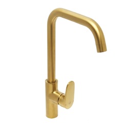 Dřezová stojánková baterie SAT DARK s otočným ramínkem broušené zlato SATBSDA280LBZ