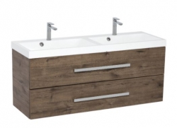 Dvojumyvadlo se skříňkou SAT Cube Way 120x53x40 cm dub wellington