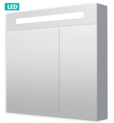 Galerka s osvětlením Naturel Iluxit 80x75 cm, šedostříbrná