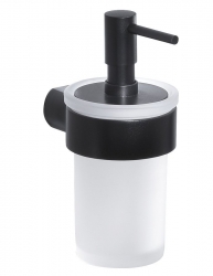 Gedy PIRENEI dávkovač mýdla, černá mat/sklo satin