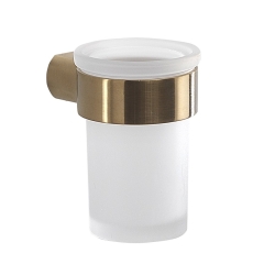 Náhled obrázku: Gedy PIRENEI Držák kartáčků mléčné sklo zlato mat 